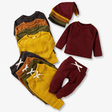 Baby Boy Long-Sleeve Ribbed Cotton Outfit Set 3pcs by The Honey and Bro Co. - Front View