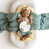 Sunny Citrus Organic Cotton Frill Bodysuit - Flat Lay