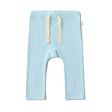 Baby Blue Organic Cotton Rib Pants - Back View