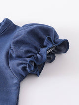 Easter Eggs Ruffle Romper by The Honey and Bro Co. - Close-Up - Easter Baby Clothing
