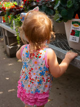 Ladybug Floral Bamboo Ruffle Romper - Lifestyle