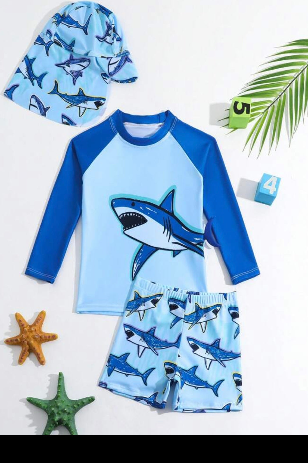 Shark Attack Swimsuit by The Honey and Bro Co. - Front View