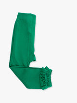 Green Footless Ruffle Tights | Girls by RuffleButts + RuggedButts - Back View
