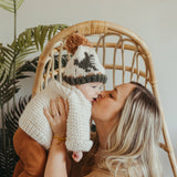 T-rex Loden Knit Beanie Hat by The Honey and Bro Co. - Detail View