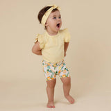 Sunny Citrus organic cotton bike shorts flat lay