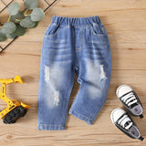 BABY RIPPED DENIM JEANS - Front View