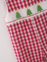 Boys Smocked Romper with Embroidered Tree | Classic Boutique Outfit by Rylee Faith Designs - Side View