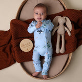 Blue Ocean Organic Snugglesuit Convertible Romper by Snuggle Hunny - Front View
