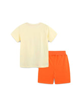 Boys knit cotton t-shirt and shorts set with cartoon print - view 3 for toddlers 2Y-5Y