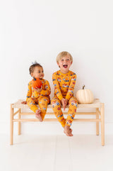 Let the Gourd Times Roll Kids Pajamas by Kiki + Lulu - Fabric Detail