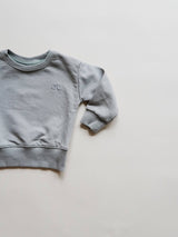Stone Gray Relaxed Sweatshirt by The Honey and Bro Co. - Detail View