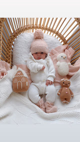 Flutter Romper Milk + Bow Gift Set by The Honey and Bro Co. - Front View