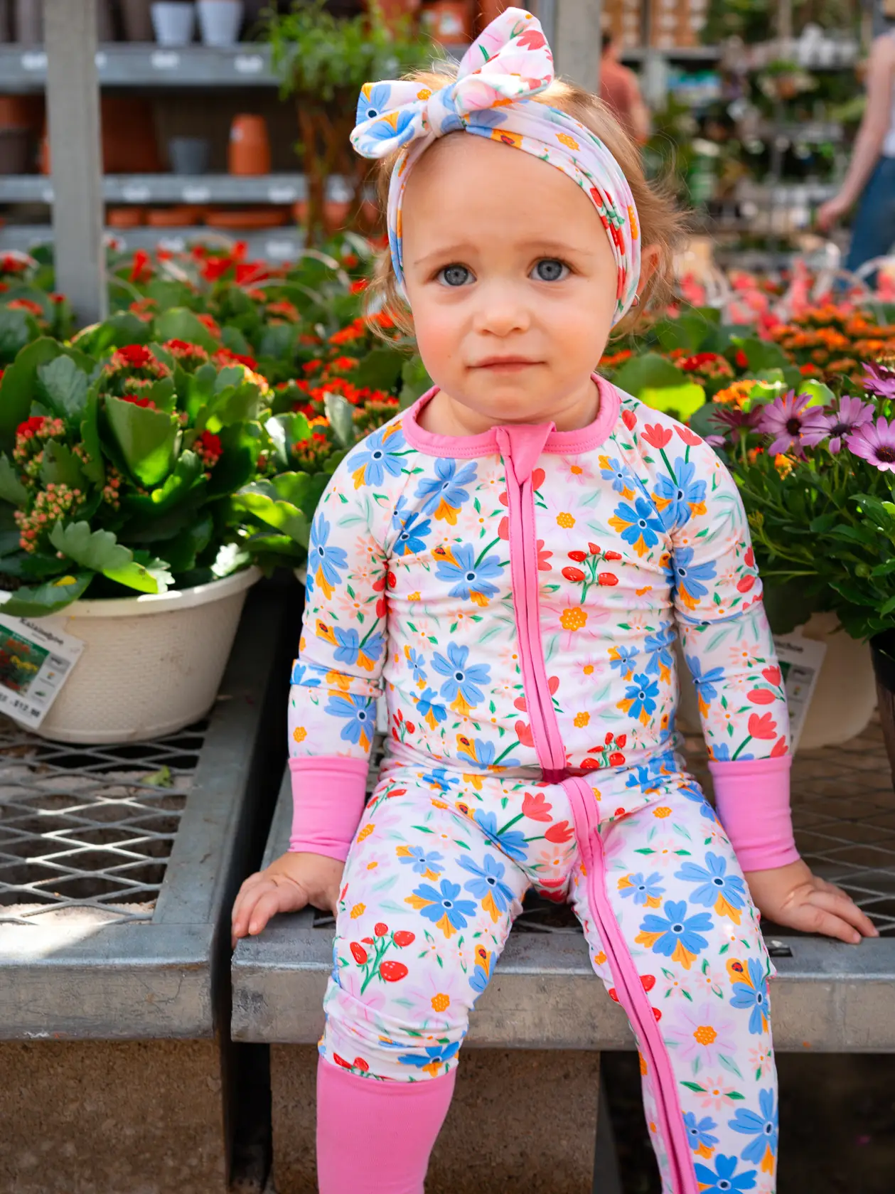 Ladybug Floral Bamboo Zippy Pajamas - Lifestyle