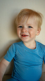 Joan's Summer Blue Toddler Pajamas - Back View