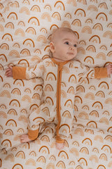 Boho Rainbow Bamboo Zippy Footed Sleepsuit - Front View