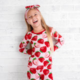 Berry Sweet Strawberry Bamboo Pajama Set - Front View