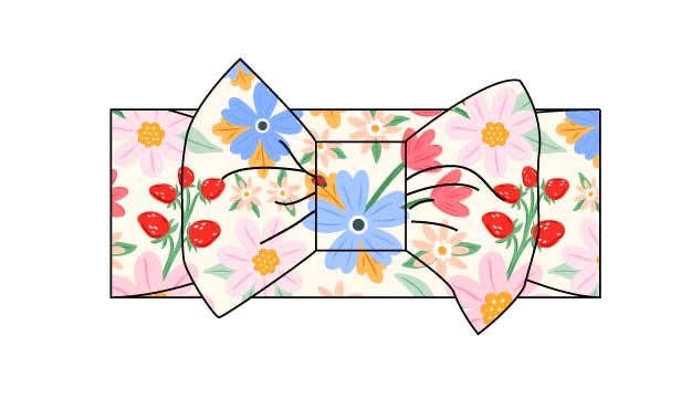 Ladybug Floral Bow by Joan's - Front View - Bamboo Baby Bow