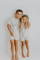 Baby Kid Organic Shorts Ivory by Finn + Emma - Flat Lay - Organic Cotton Baby Shorts