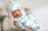 Sea Turtle Baby Gown and Hat Set | Infant Unisex by Adorable Sweetness - Back View