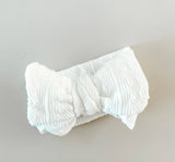 Knit Oversized Bow | White by Petite + Co - Back View
