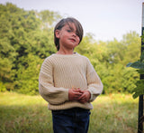 KIDS CHUNKY KNIT BRAIDED SWEATER by OLIVE & CRADLE - Flat Lay - Easter Baby Clothing