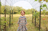 Fall Vintage Plaid Ruffle Swing Dress by Marie Nicole Clothing - Detail View