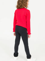 Black Classic Ruffle Leggings with Ruffles by RuffleButts + RuggedButts - Back View