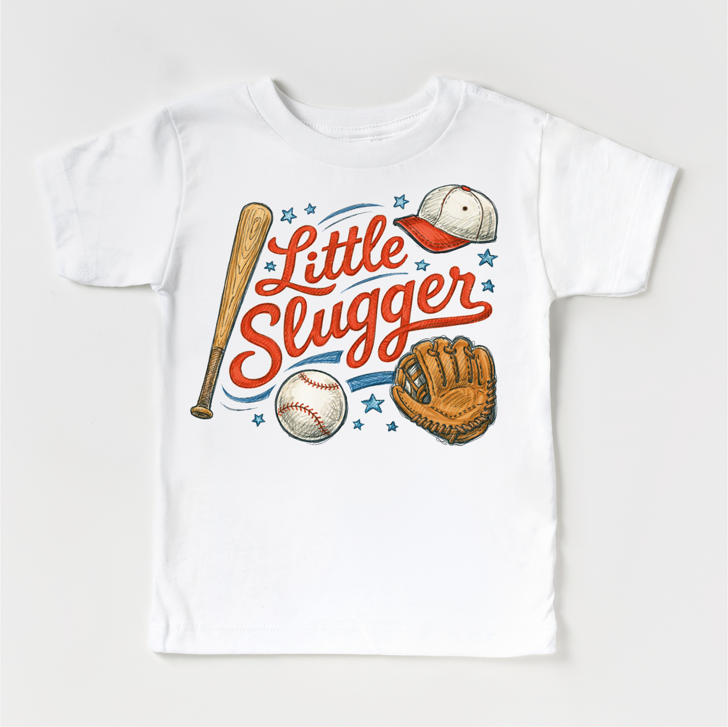 Little Slugger kids baseball shirt detail