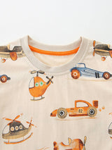 Boys cartoon print cotton t-shirt and shorts outfit - view 4 for toddlers 2Y-5Y