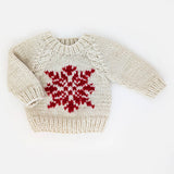 Snowflake Natural Crew Neck Sweater for Baby & Toddler by Huggalugs - Back View