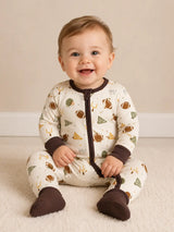 Vintage Football Zinza TENCEL Lyocell football convertible baby zippy pajama by The Honey and Bro Co.