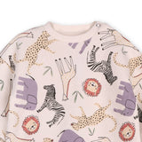 Animal Safari Organic Cotton Baby Sweatshirt & Jogger Set by Viverano Organics - Detail View