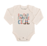 Christmas graphic onsie | Santas Favorite Elf (long sleeve) by Finn + Emma - Back View