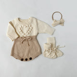 Cream Heart Romper - Side View