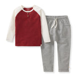 Thermal Organic Boy Tee & Pants Set by The Honey and Bro Co. - Front View