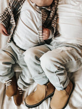 Stretch Denim Pants Slate Gray - Close Up