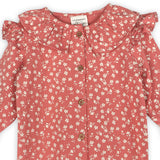 Rose Floral Smocked Baby Jumpsuit - Back Detail
