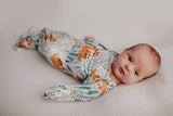 Dinosaur Zoo Knotted Gown by Three Little Tots - View 10 - Newborn Baby Clothing