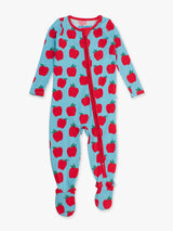 Softsnooze™ Blue Apple Of My Eye Footed Pajamas by The Honey and Bro Co. - Lifestyle View