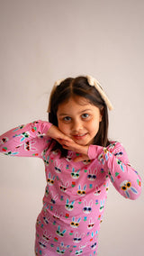 Sunny Bunnies Bamboo Two-Piece Pajama Set by Joan's - Detail View - Easter Baby Clothing
