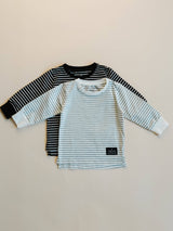 Long Sleeve Tee - Gray Stripe by The Honey and Bro Co. - Back View