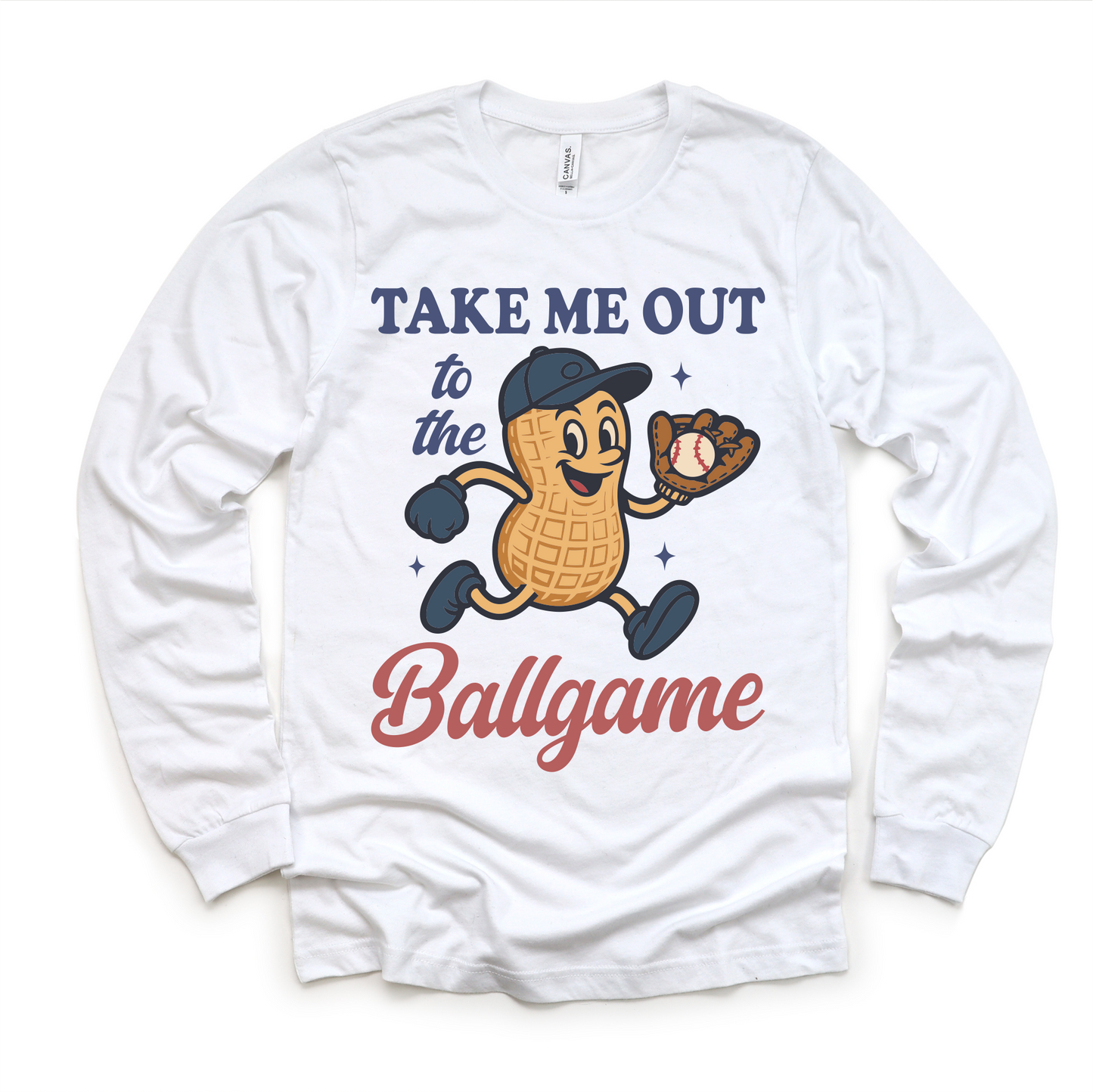 Ballpark peanut baseball tee for kids detail