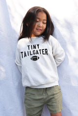 Tiny Tailgater Graphic Sweatshirt | Green Toddler Unisex by The Honey and Bro Co. - Back View