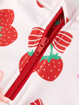 Cherry Print Girls Swimsuit - Snap Closure Detail