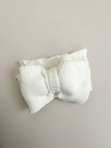 Ribbed Knit Bow White