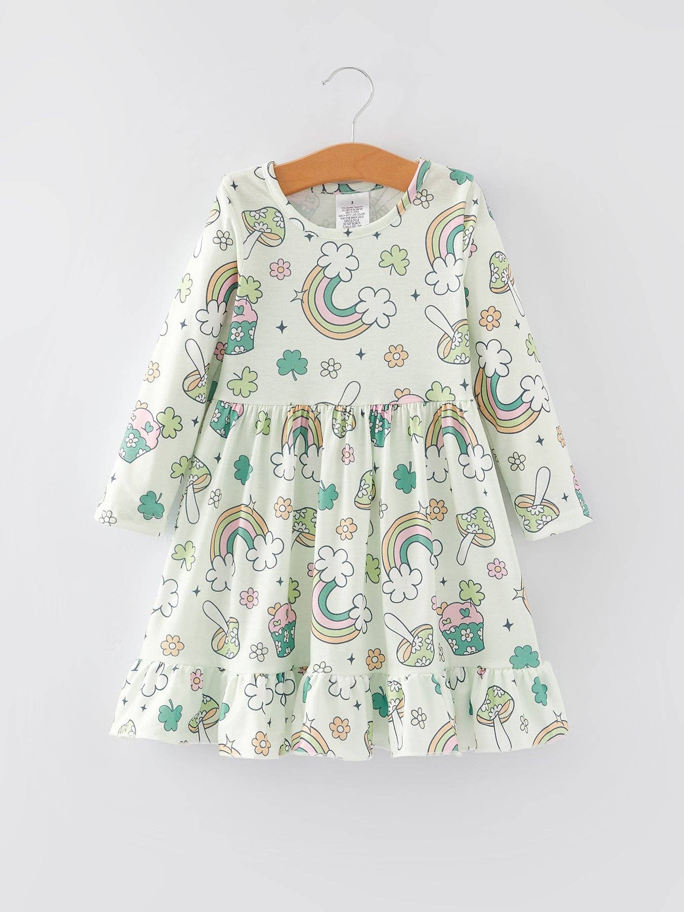 St. Patrick's Day Printed Girls Dress by Rylee Faith Designs - Front View