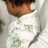 Holiday Snowflakes Baby Girl Jumpsuit by The Honey and Bro Co. - Back View