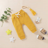 3pcs Solid Ribbed Long-sleeve and Trouser Set by PatPat - View 10