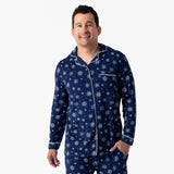 Family Matching Snowflake Bamboo Men's Pajama Set by Bellabu Bear - Flat Lay
