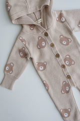 Hooded Teddy Romper by Petite + Co - Detail View